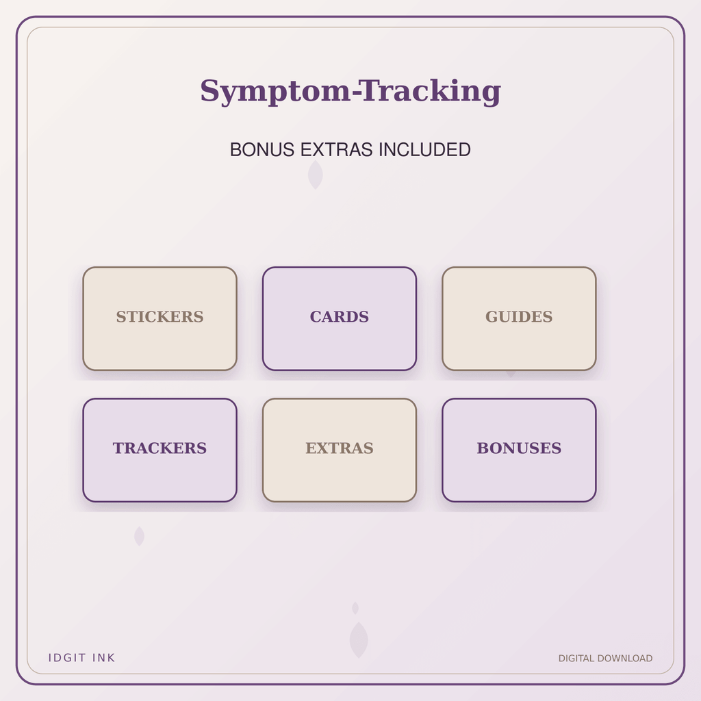 Idgit Ink Symptom-Tracking deluxe journal and planner bundle — included digital stickers and cards