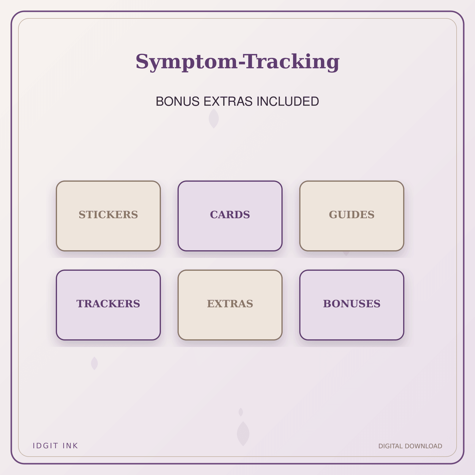 Idgit Ink Symptom-Tracking deluxe journal and planner bundle — included digital stickers and cards