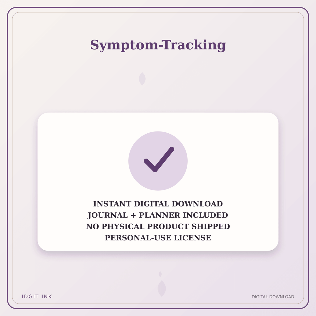 Idgit Ink Symptom-Tracking deluxe journal and planner bundle — instant download and no physical product notice
