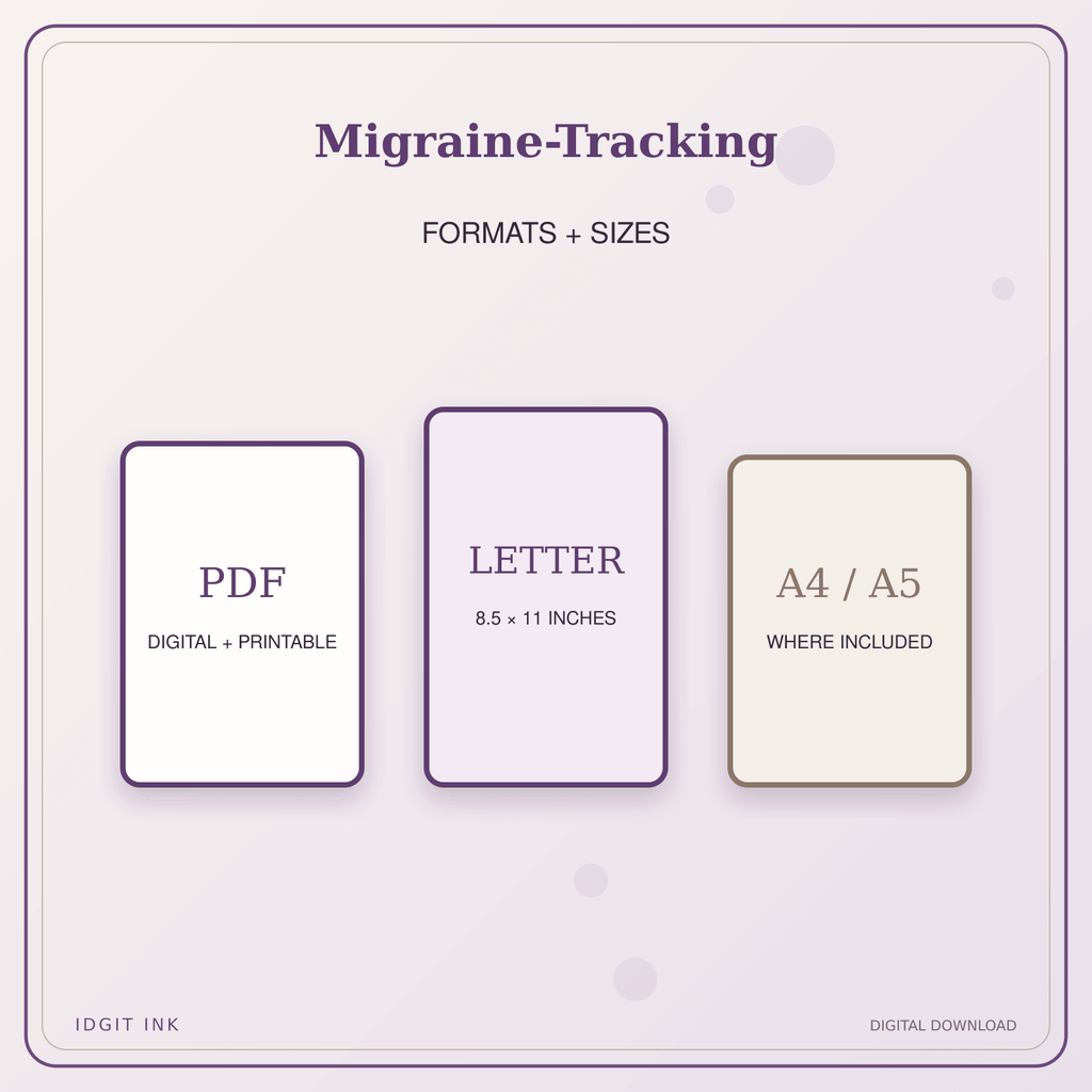 Idgit Ink Migraine-Tracking deluxe journal and planner bundle — digital formats and available page sizes