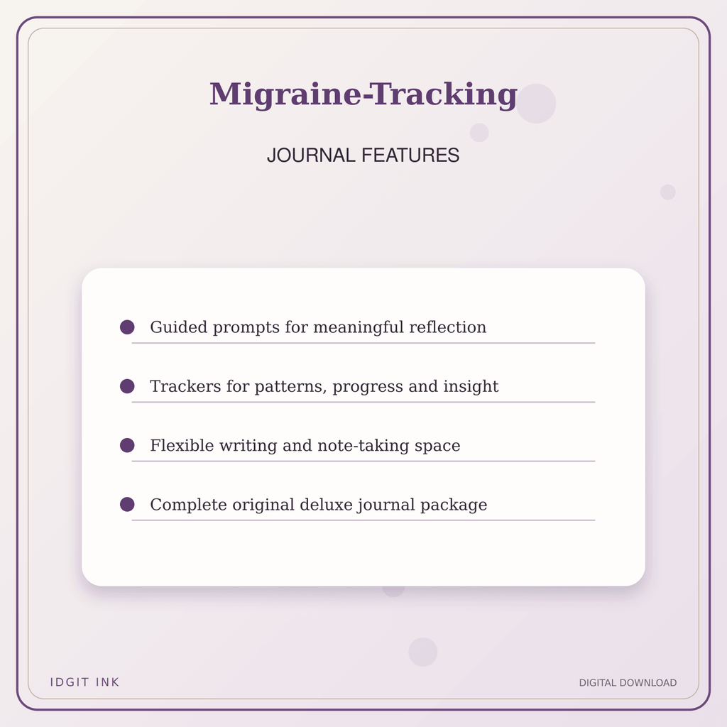 Idgit Ink Migraine-Tracking deluxe journal and planner bundle — journal prompts and reflection features