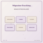 Idgit Ink Migraine-Tracking deluxe journal and planner bundle — included digital stickers and cards