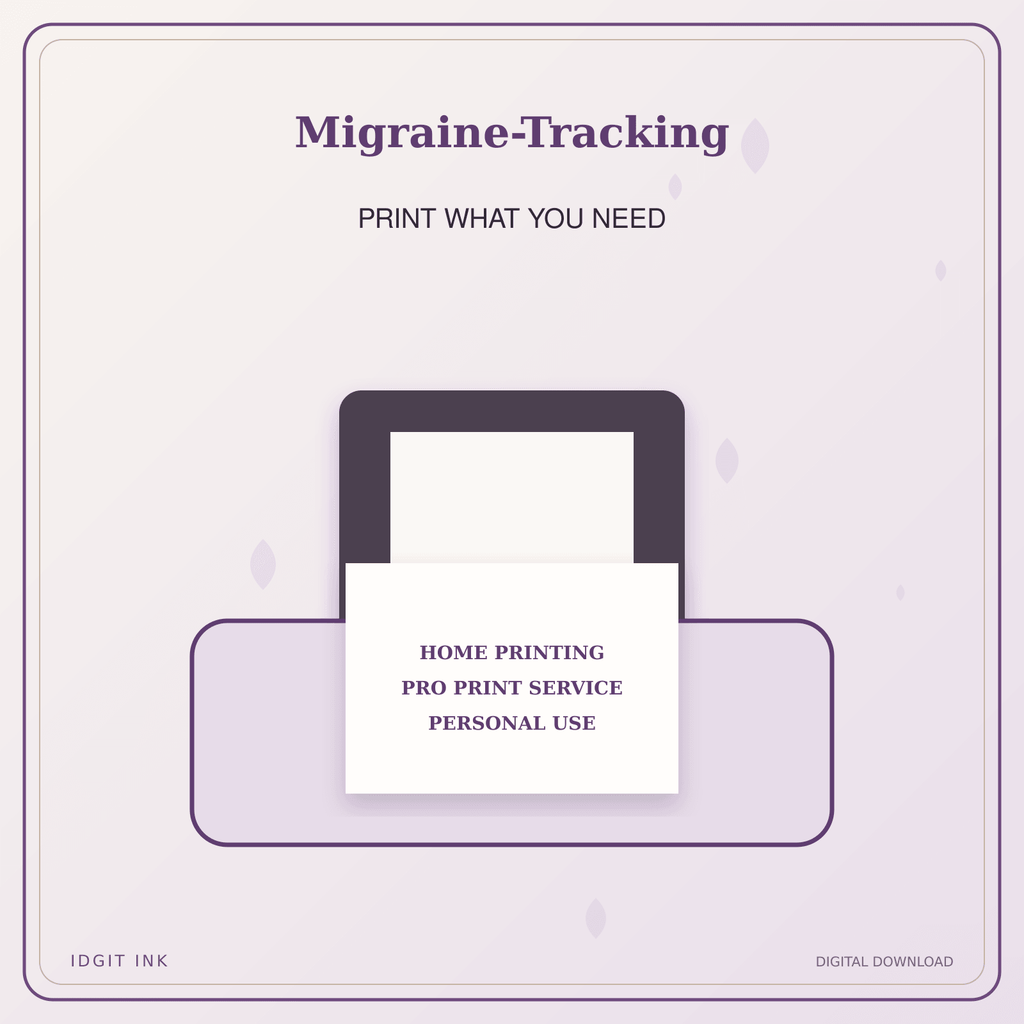 Idgit Ink Migraine-Tracking deluxe journal and planner bundle — home and professional printing information