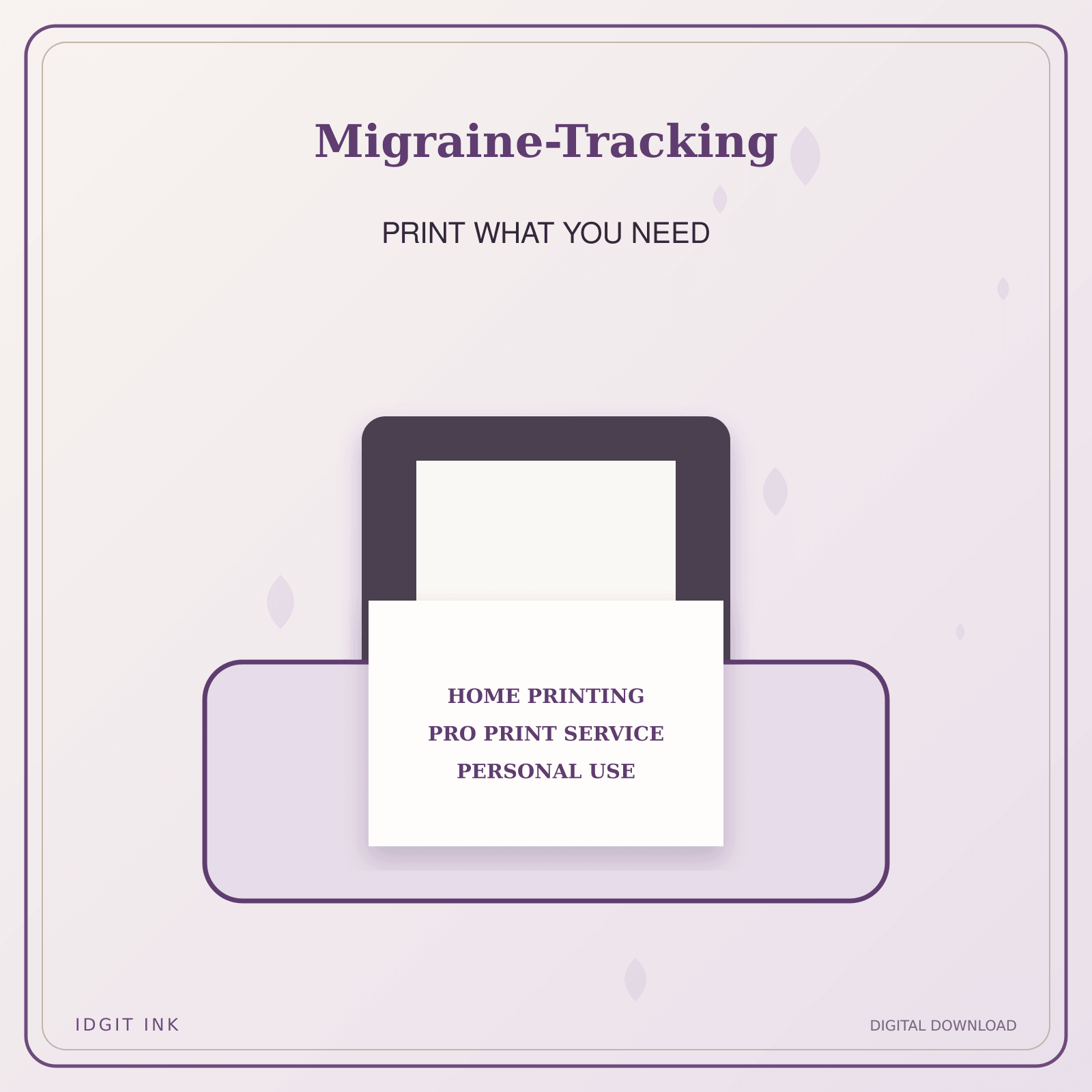 Idgit Ink Migraine-Tracking deluxe journal and planner bundle — home and professional printing information