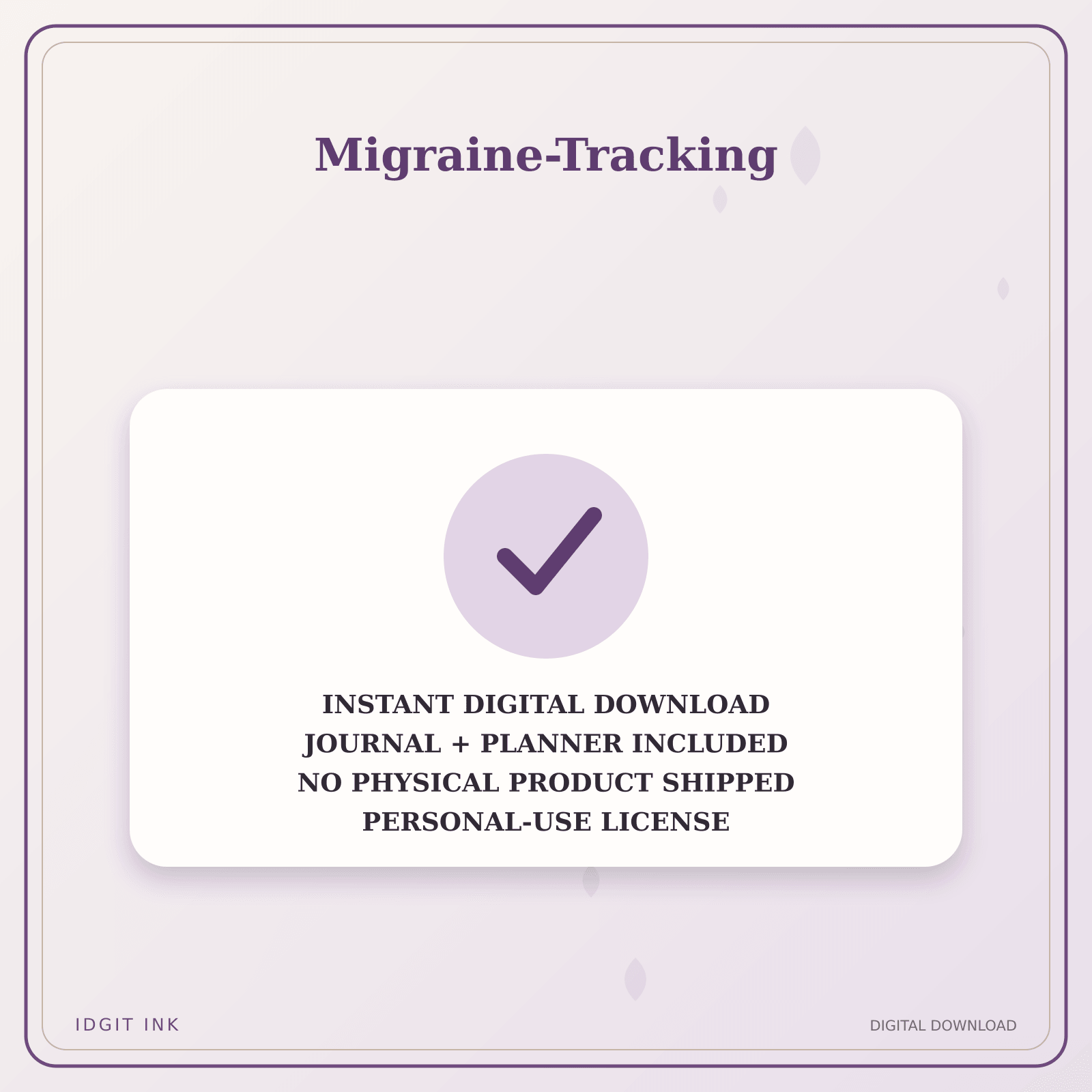 Idgit Ink Migraine-Tracking deluxe journal and planner bundle — instant download and no physical product notice