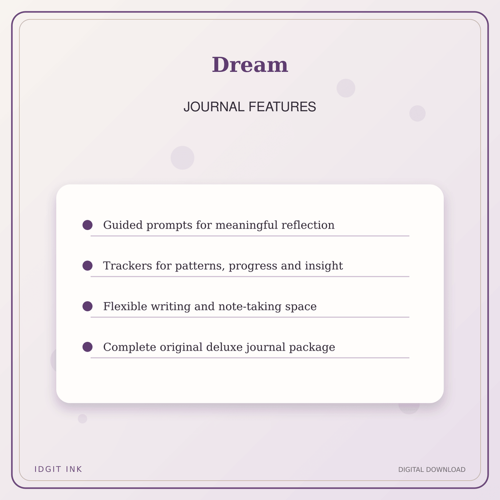 Idgit Ink Dream deluxe journal and planner bundle — journal prompts and reflection features