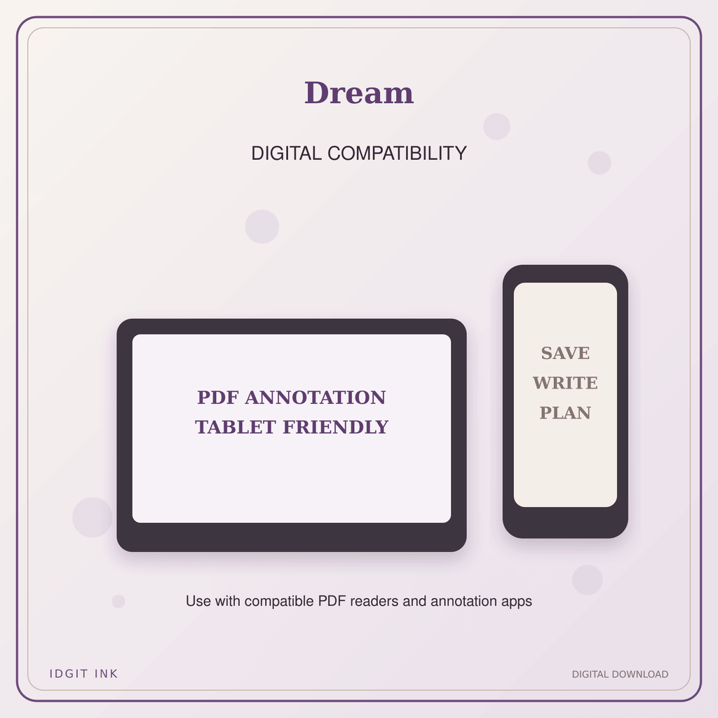 Idgit Ink Dream deluxe journal and planner bundle — tablet and pdf annotation compatibility