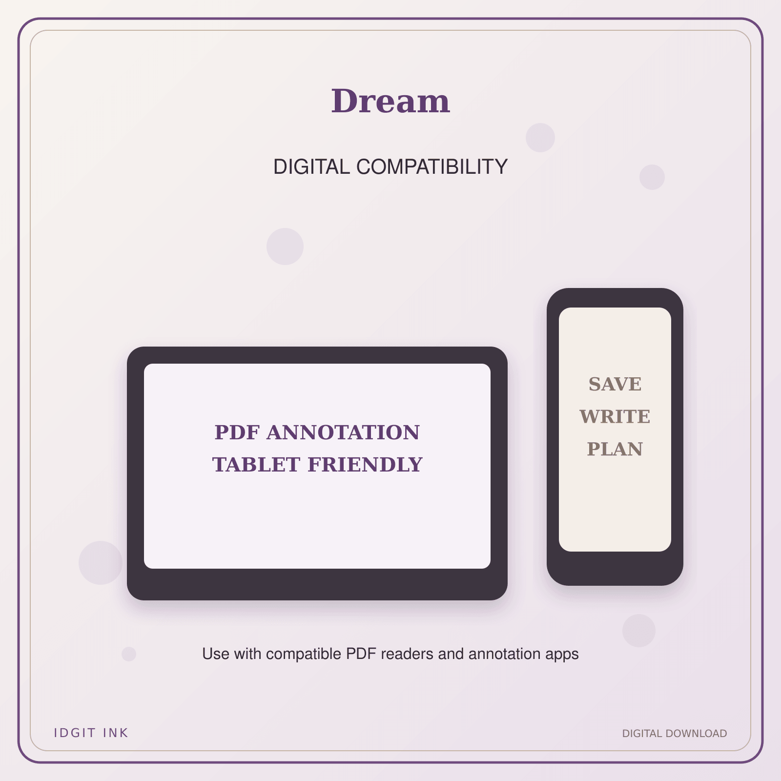 Idgit Ink Dream deluxe journal and planner bundle — tablet and pdf annotation compatibility