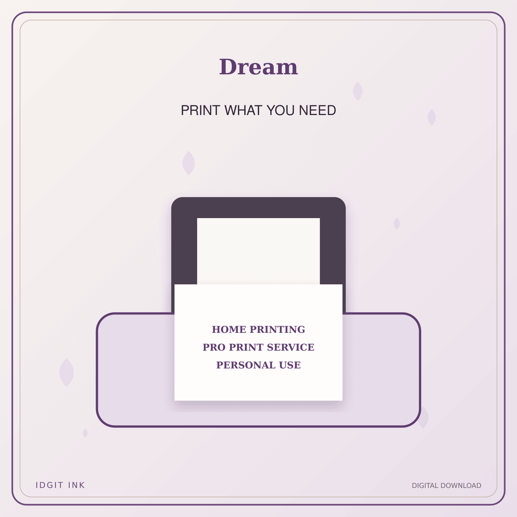 Idgit Ink Dream deluxe journal and planner bundle — home and professional printing information