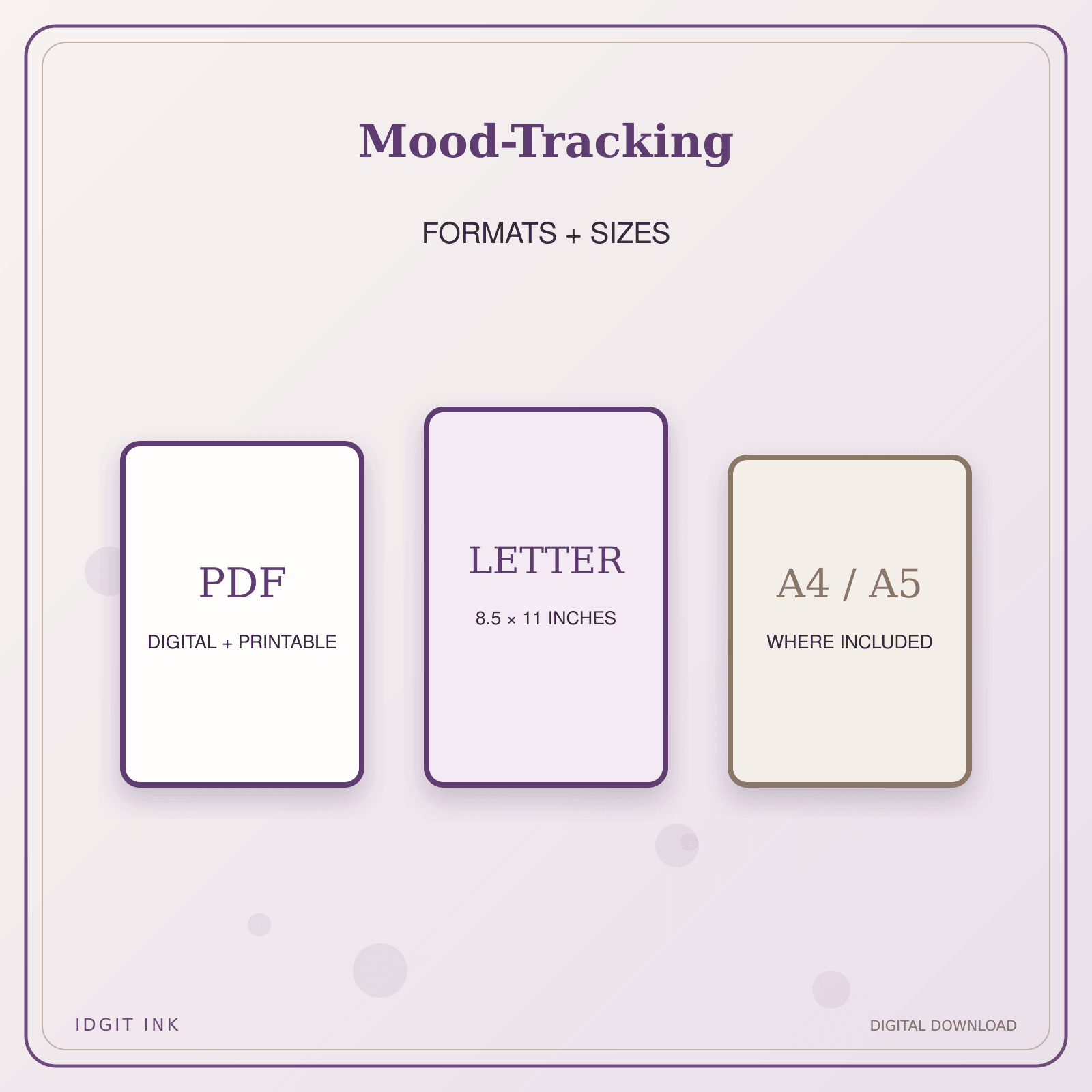 Idgit Ink Mood-Tracking deluxe journal and planner bundle — digital formats and available page sizes