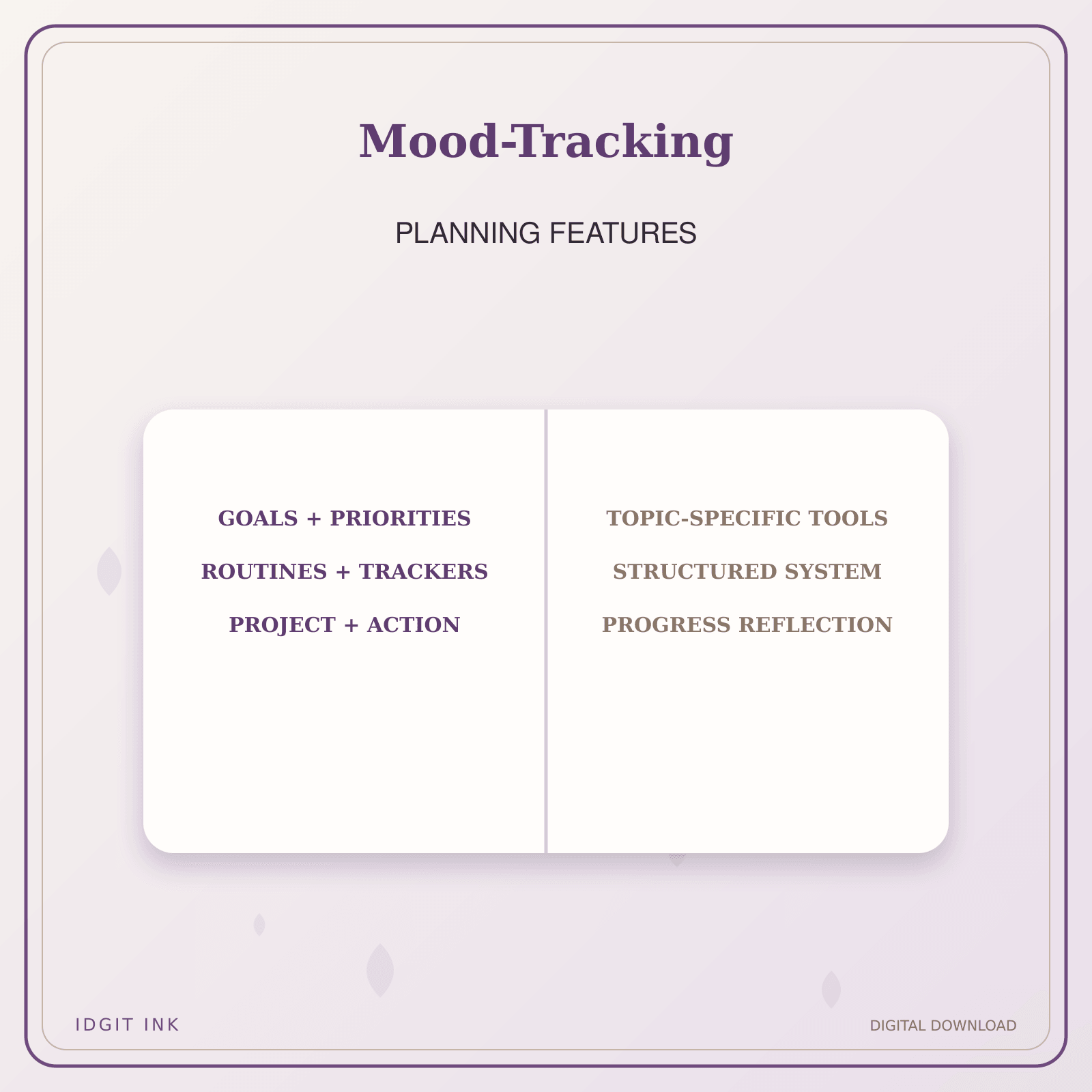 Idgit Ink Mood-Tracking deluxe journal and planner bundle — planner organization and planning features
