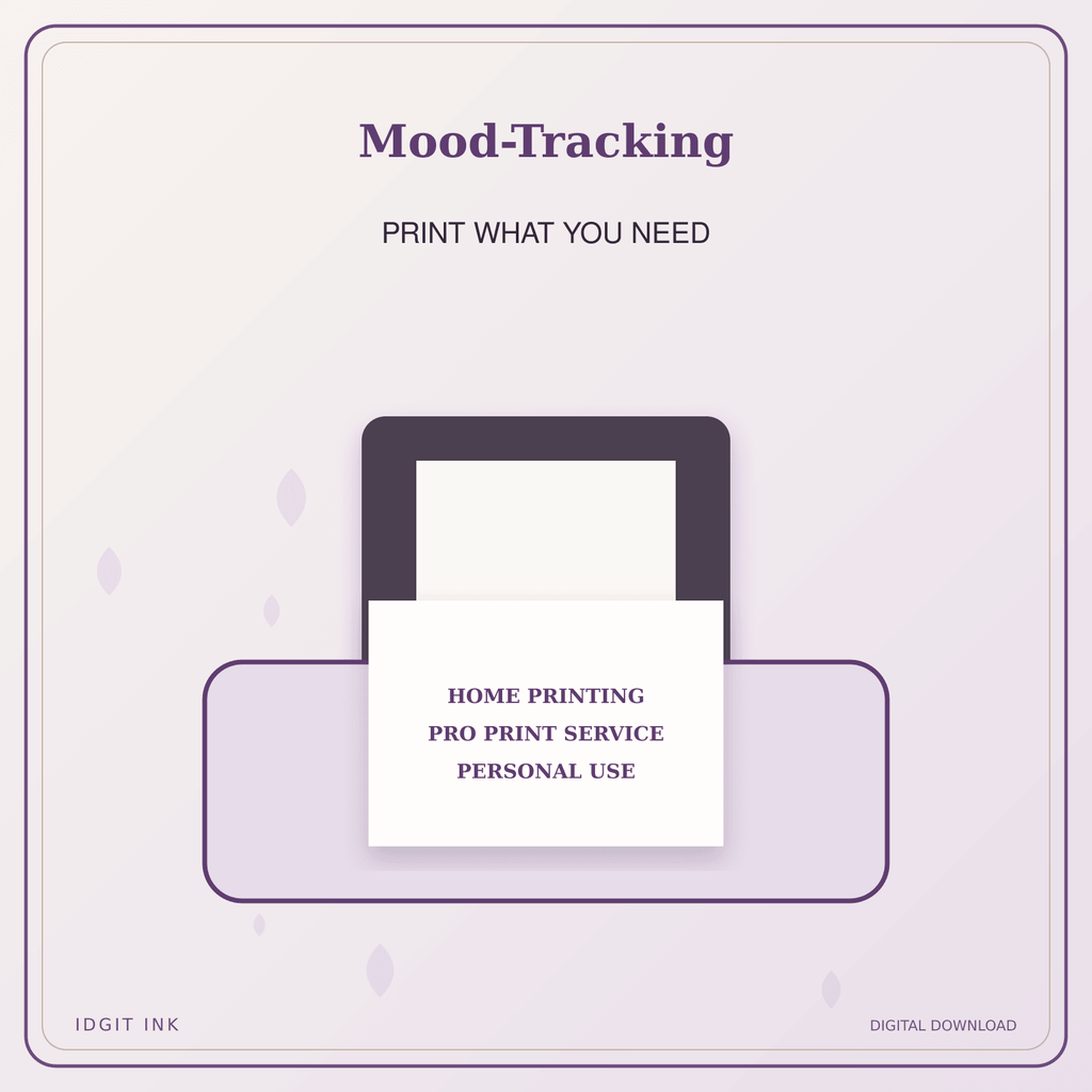Idgit Ink Mood-Tracking deluxe journal and planner bundle — home and professional printing information