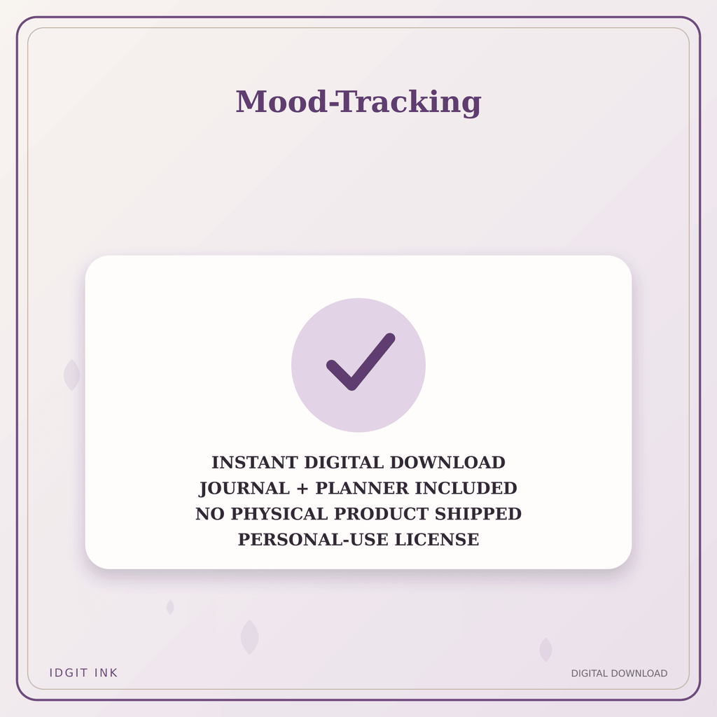 Idgit Ink Mood-Tracking deluxe journal and planner bundle — instant download and no physical product notice