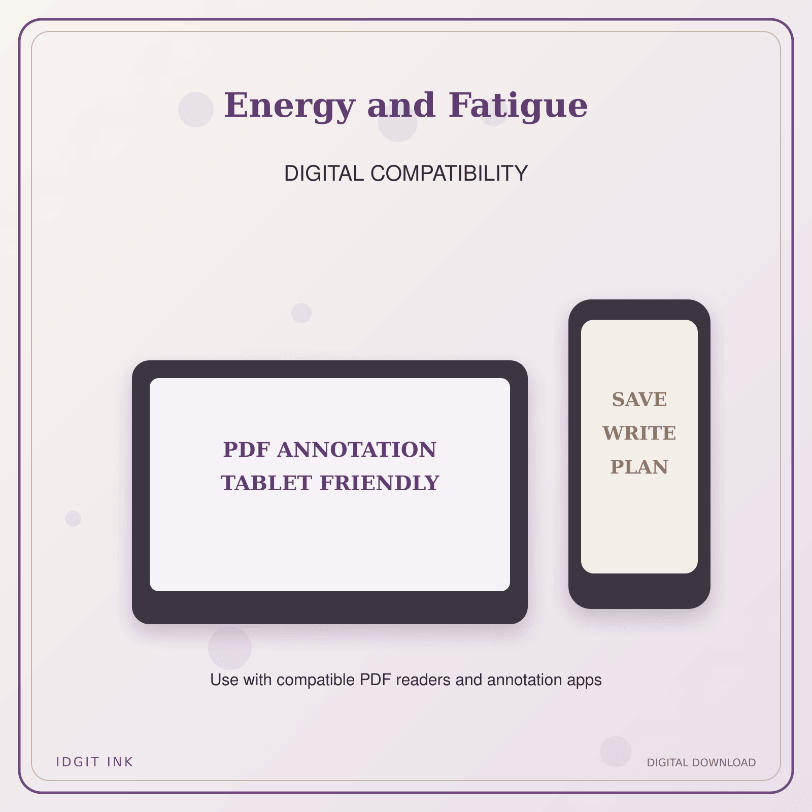 Idgit Ink Energy and Fatigue deluxe journal and planner bundle — tablet and pdf annotation compatibility