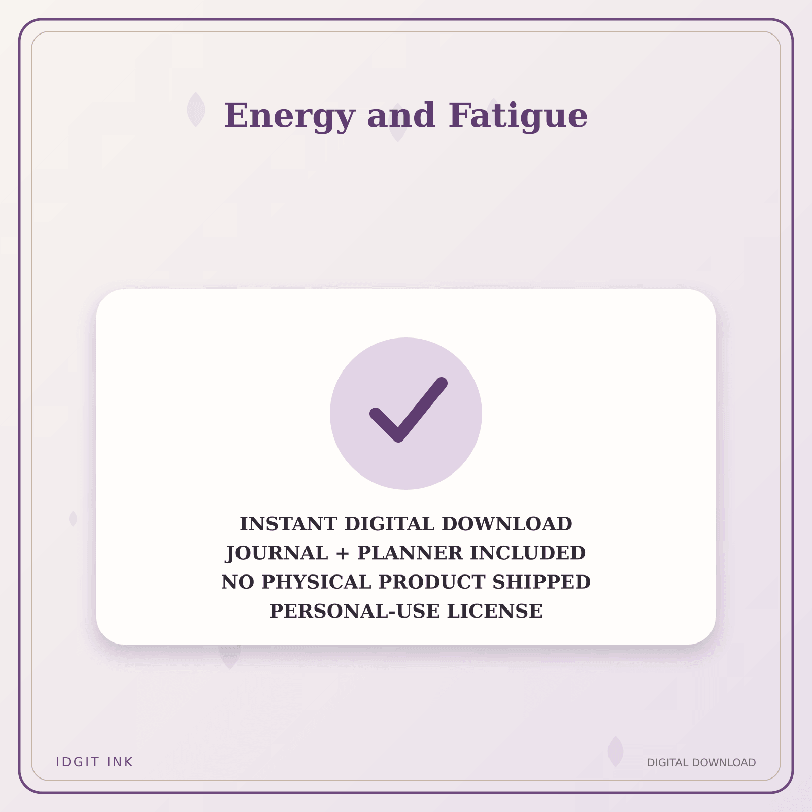 Idgit Ink Energy and Fatigue deluxe journal and planner bundle — instant download and no physical product notice