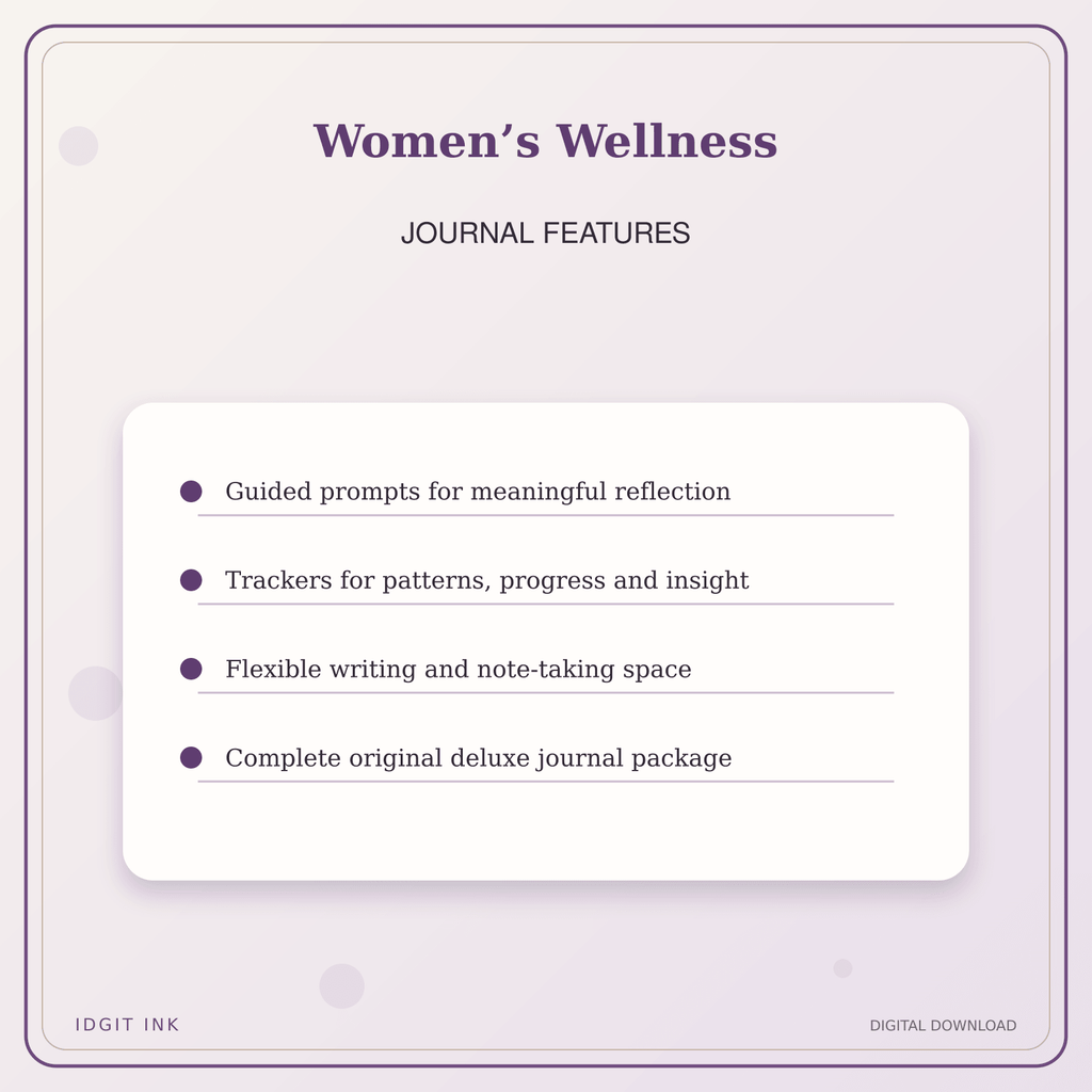 Idgit Ink Women’s Wellness deluxe journal and planner bundle — journal prompts and reflection features