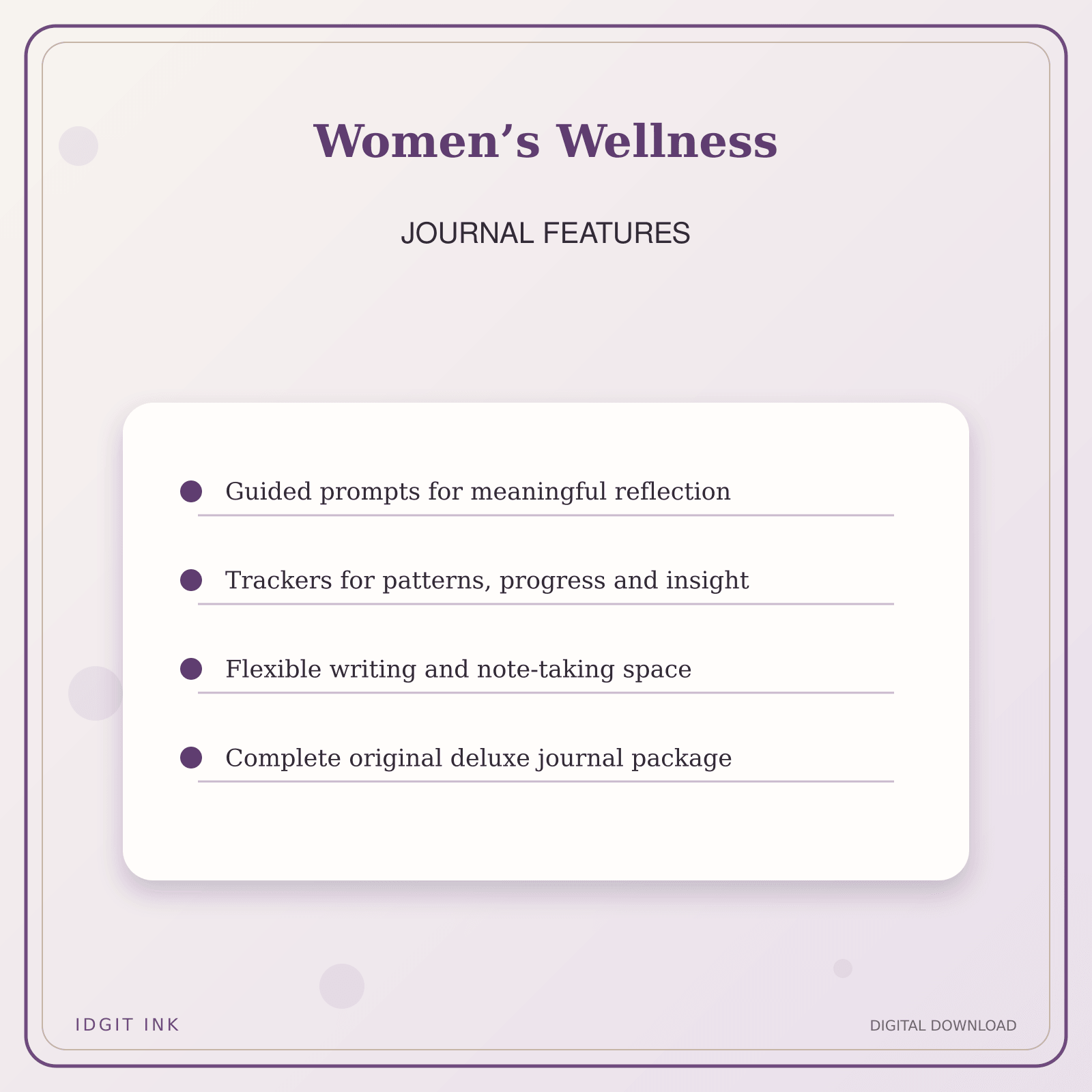 Idgit Ink Women’s Wellness deluxe journal and planner bundle — journal prompts and reflection features