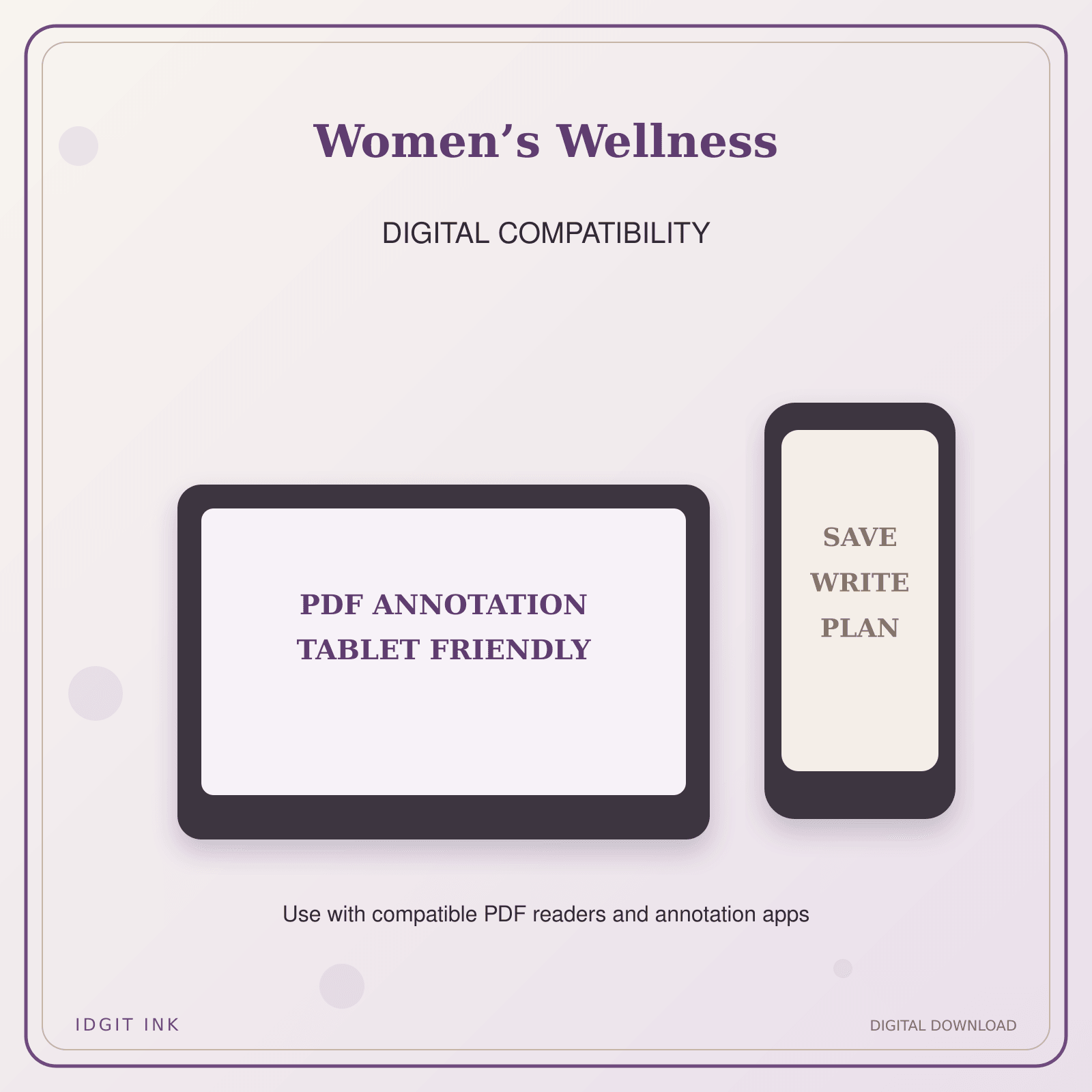 Idgit Ink Women’s Wellness deluxe journal and planner bundle — tablet and pdf annotation compatibility