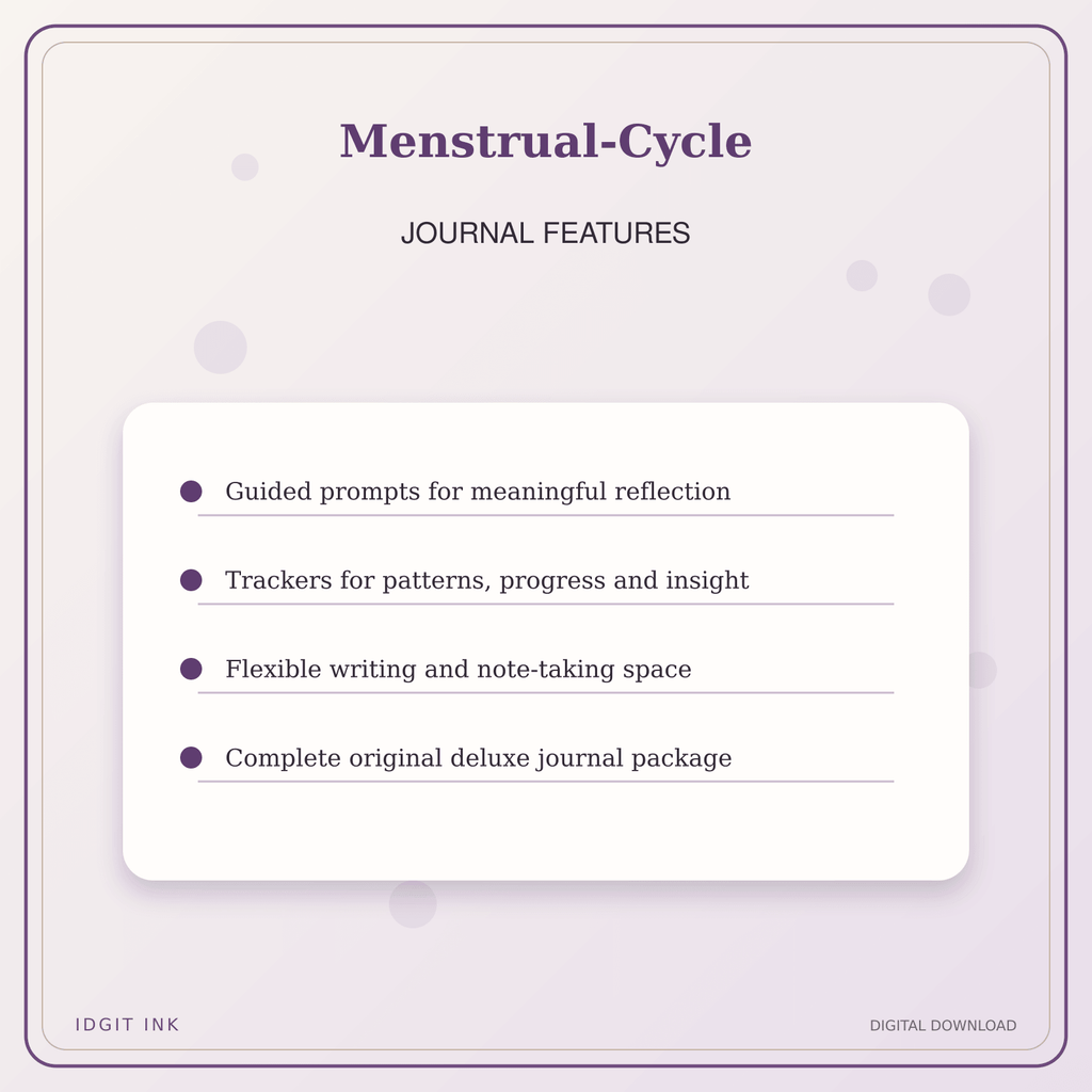 Idgit Ink Menstrual-Cycle deluxe journal and planner bundle — journal prompts and reflection features
