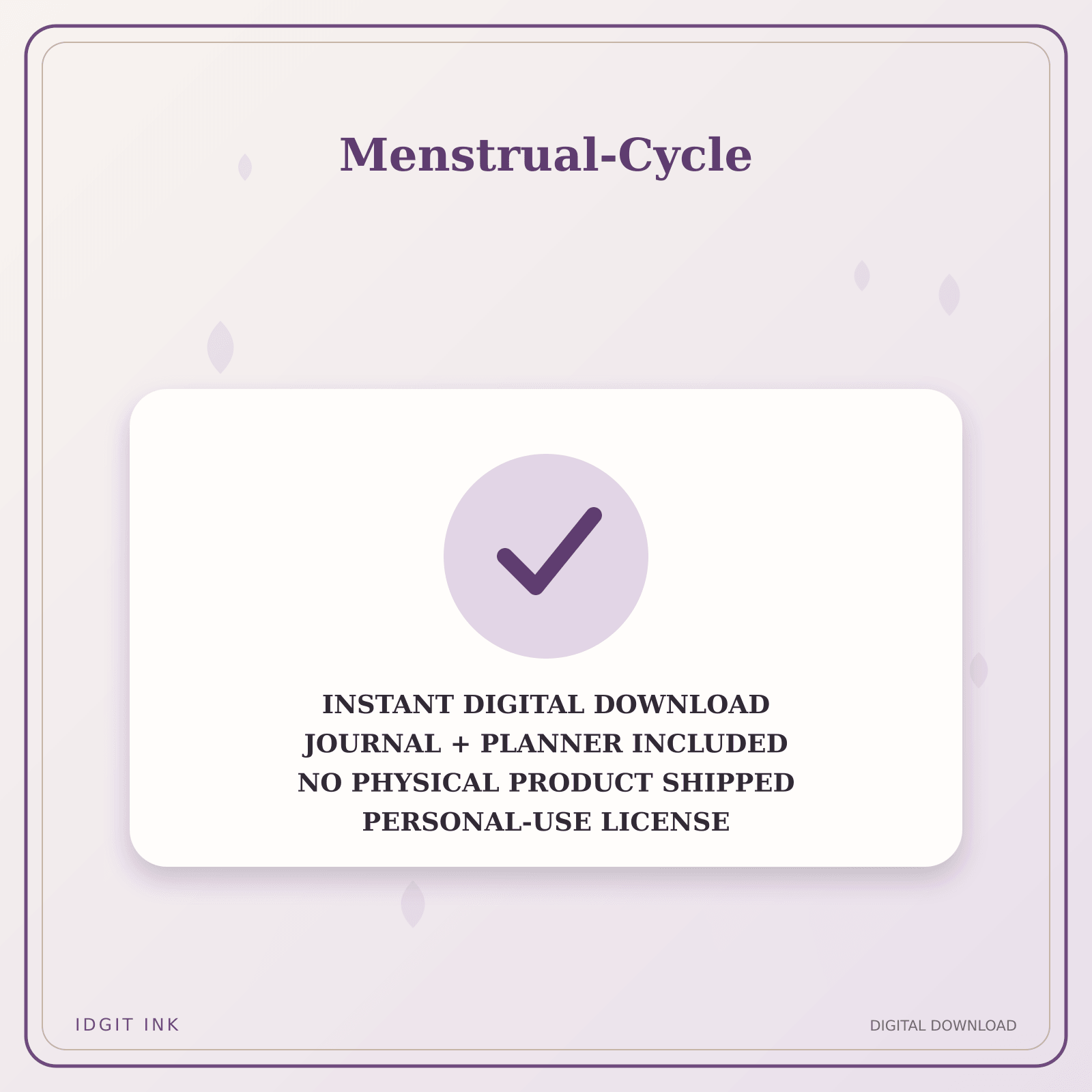 Idgit Ink Menstrual-Cycle deluxe journal and planner bundle — instant download and no physical product notice