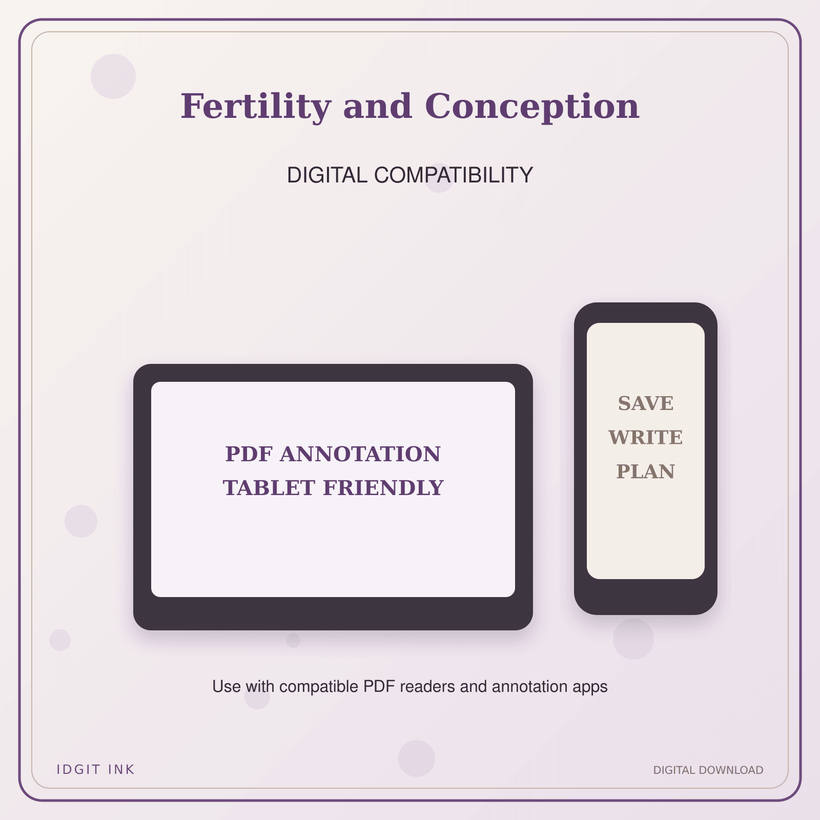 Idgit Ink Fertility and Conception deluxe journal and planner bundle — tablet and pdf annotation compatibility
