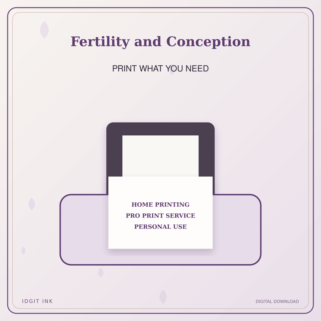 Idgit Ink Fertility and Conception deluxe journal and planner bundle — home and professional printing information