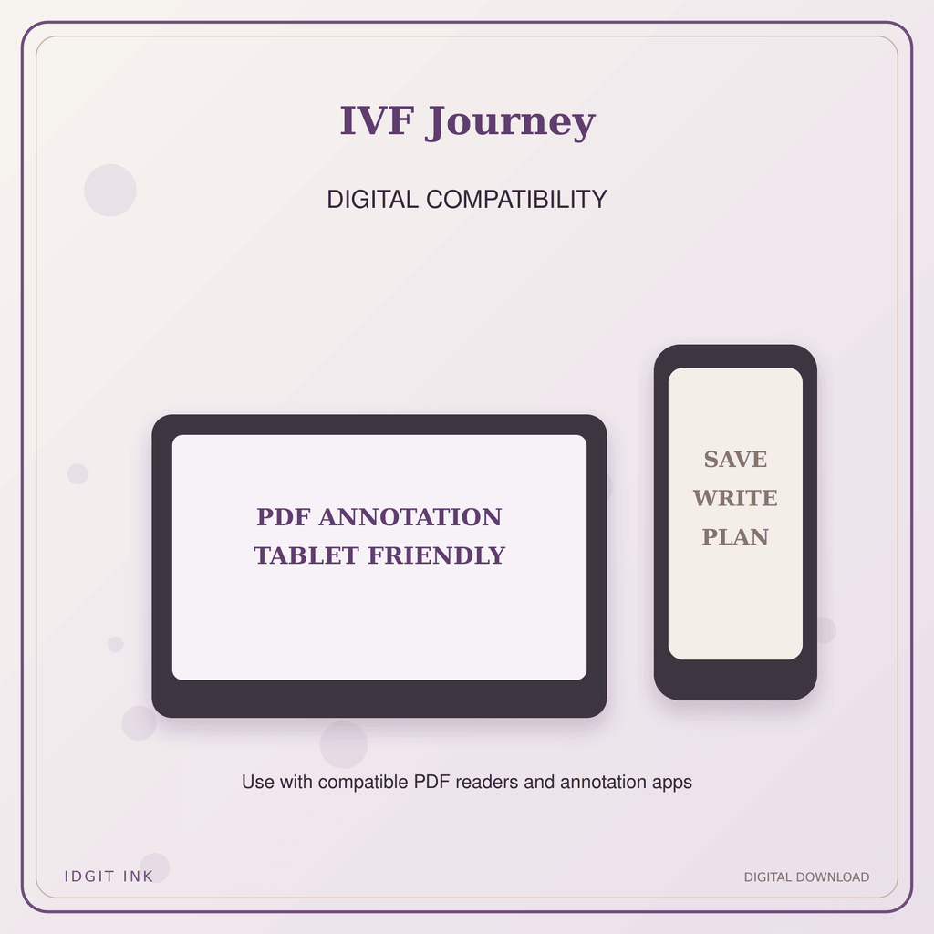 Idgit Ink IVF Journey deluxe journal and planner bundle — tablet and pdf annotation compatibility