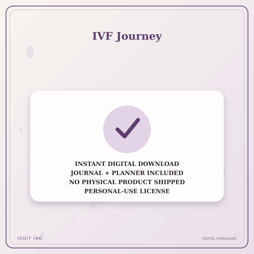 Idgit Ink IVF Journey deluxe journal and planner bundle — instant download and no physical product notice