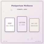 Idgit Ink Postpartum Wellness deluxe journal and planner bundle — digital formats and available page sizes