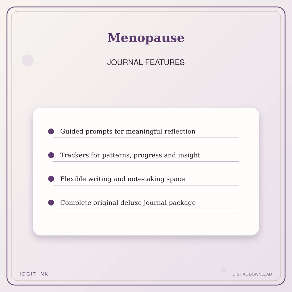 Idgit Ink Menopause deluxe journal and planner bundle — journal prompts and reflection features