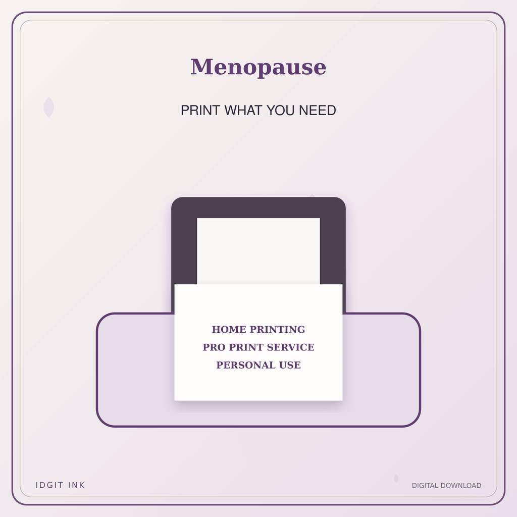 Idgit Ink Menopause deluxe journal and planner bundle — home and professional printing information