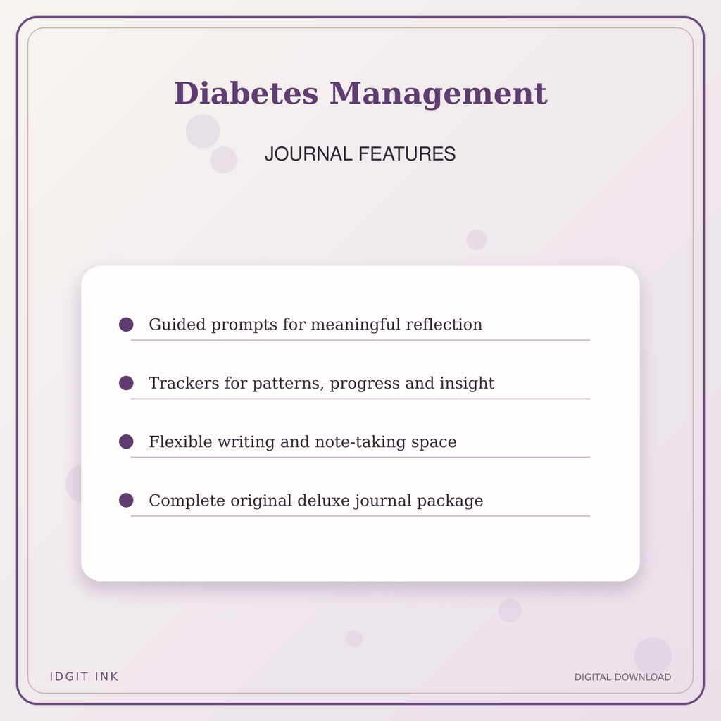Idgit Ink Diabetes Management deluxe journal and planner bundle — journal prompts and reflection features