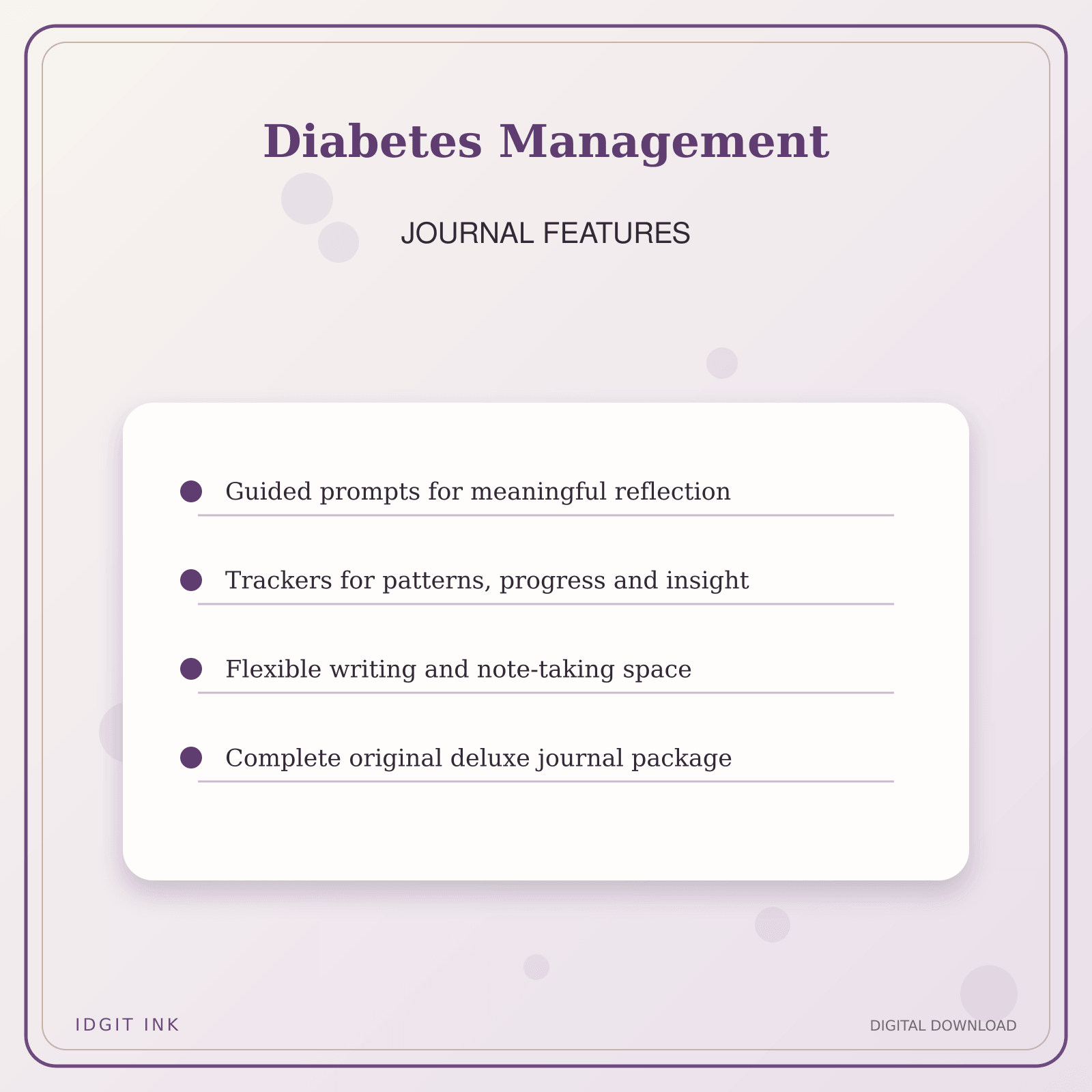 Idgit Ink Diabetes Management deluxe journal and planner bundle — journal prompts and reflection features
