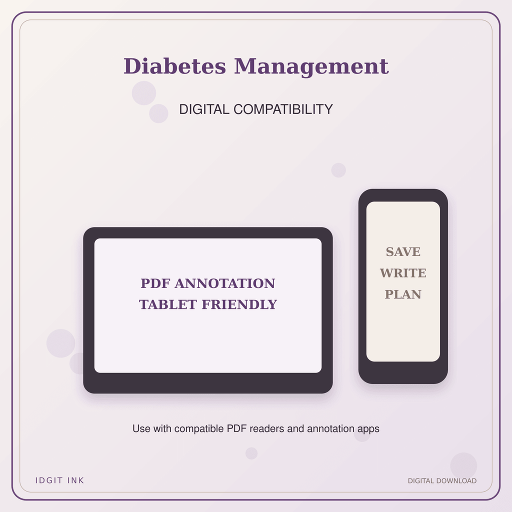 Idgit Ink Diabetes Management deluxe journal and planner bundle — tablet and pdf annotation compatibility