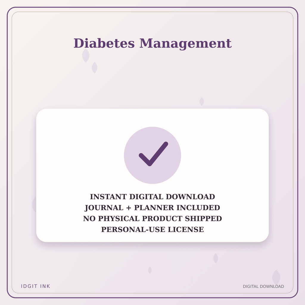 Idgit Ink Diabetes Management deluxe journal and planner bundle — instant download and no physical product notice