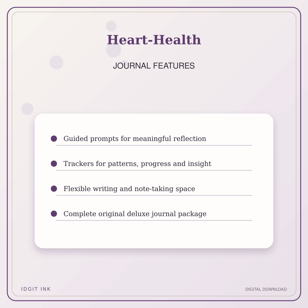 Idgit Ink Heart-Health deluxe journal and planner bundle — journal prompts and reflection features