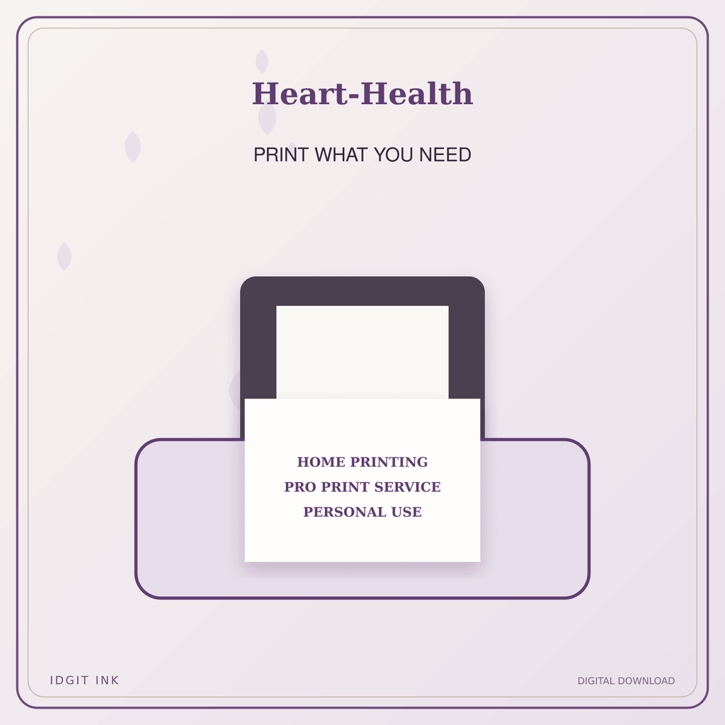 Idgit Ink Heart-Health deluxe journal and planner bundle — home and professional printing information