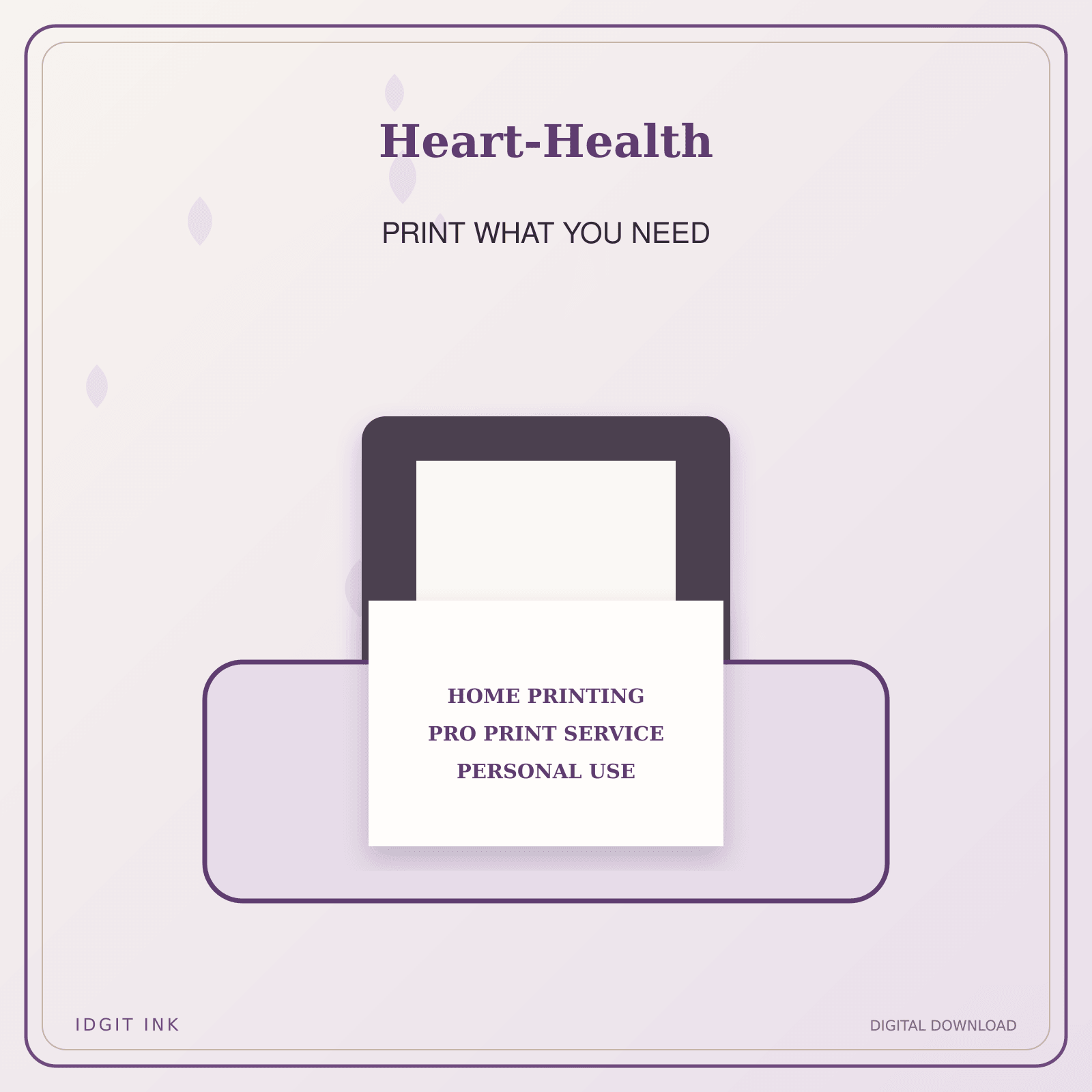 Idgit Ink Heart-Health deluxe journal and planner bundle — home and professional printing information