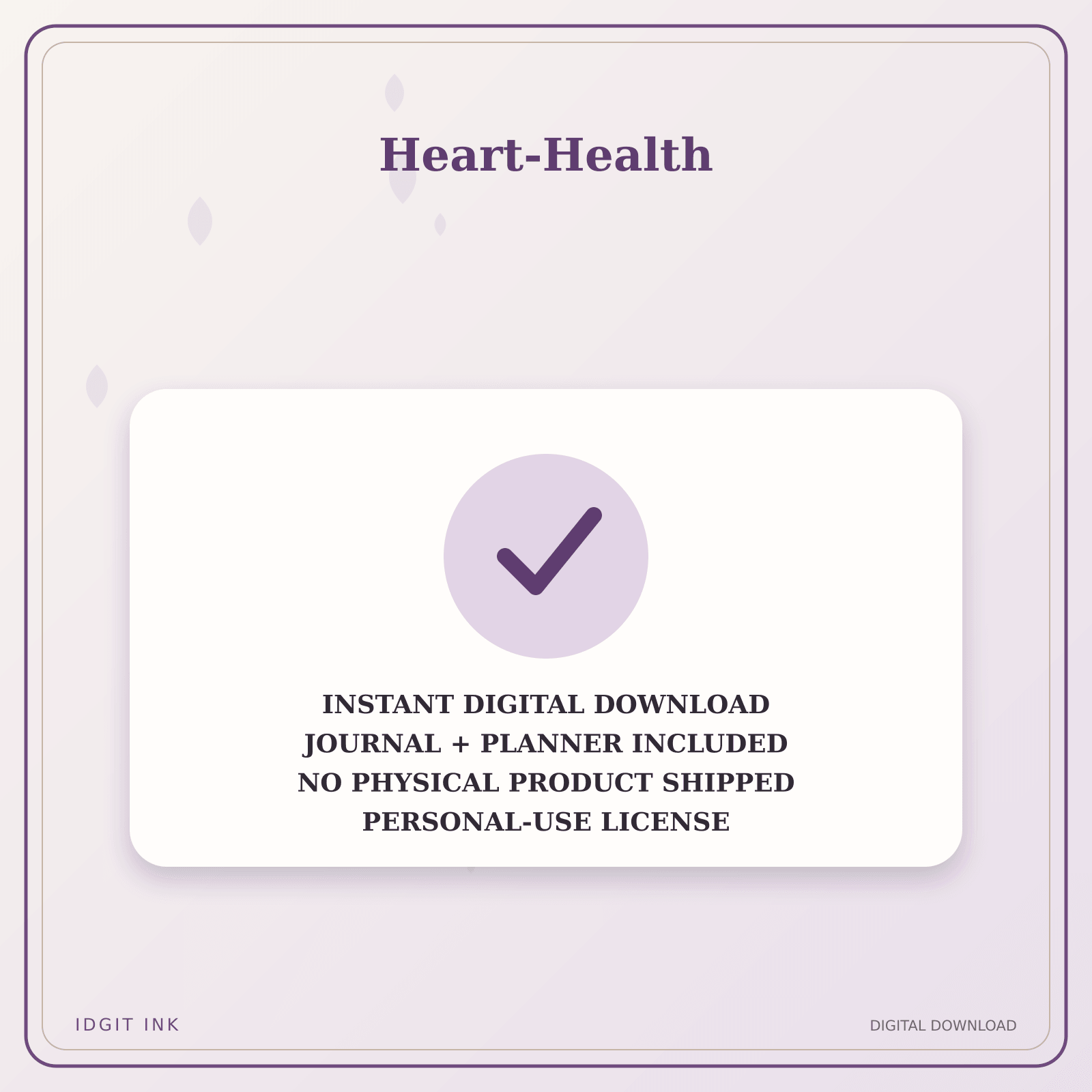Idgit Ink Heart-Health deluxe journal and planner bundle — instant download and no physical product notice