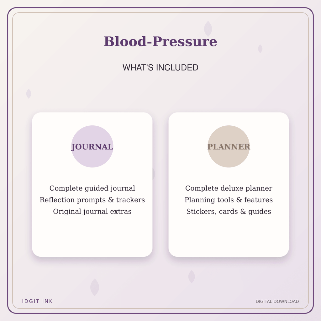 Idgit Ink Blood-Pressure deluxe journal and planner bundle — complete journal and planner bundle contents