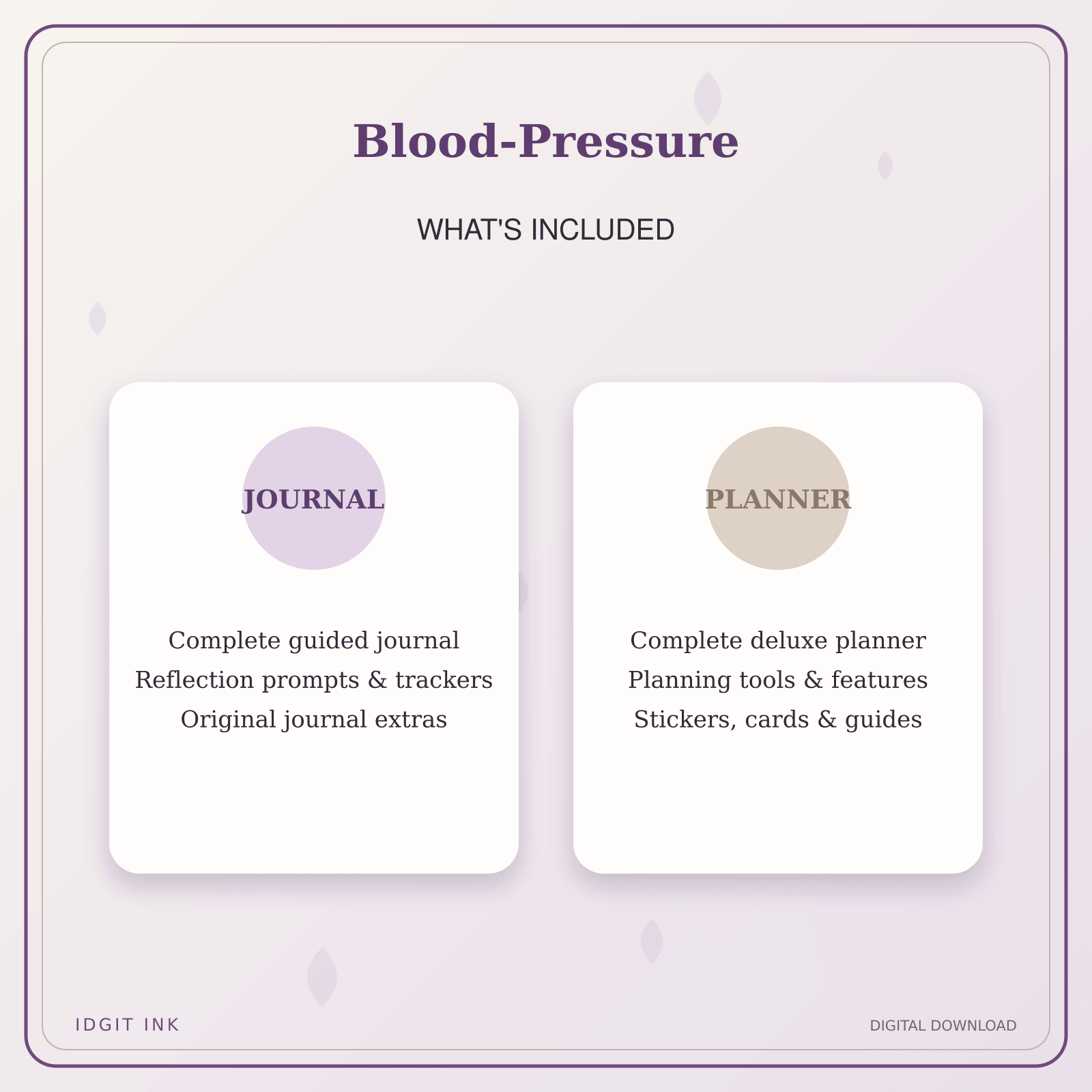 Idgit Ink Blood-Pressure deluxe journal and planner bundle — complete journal and planner bundle contents