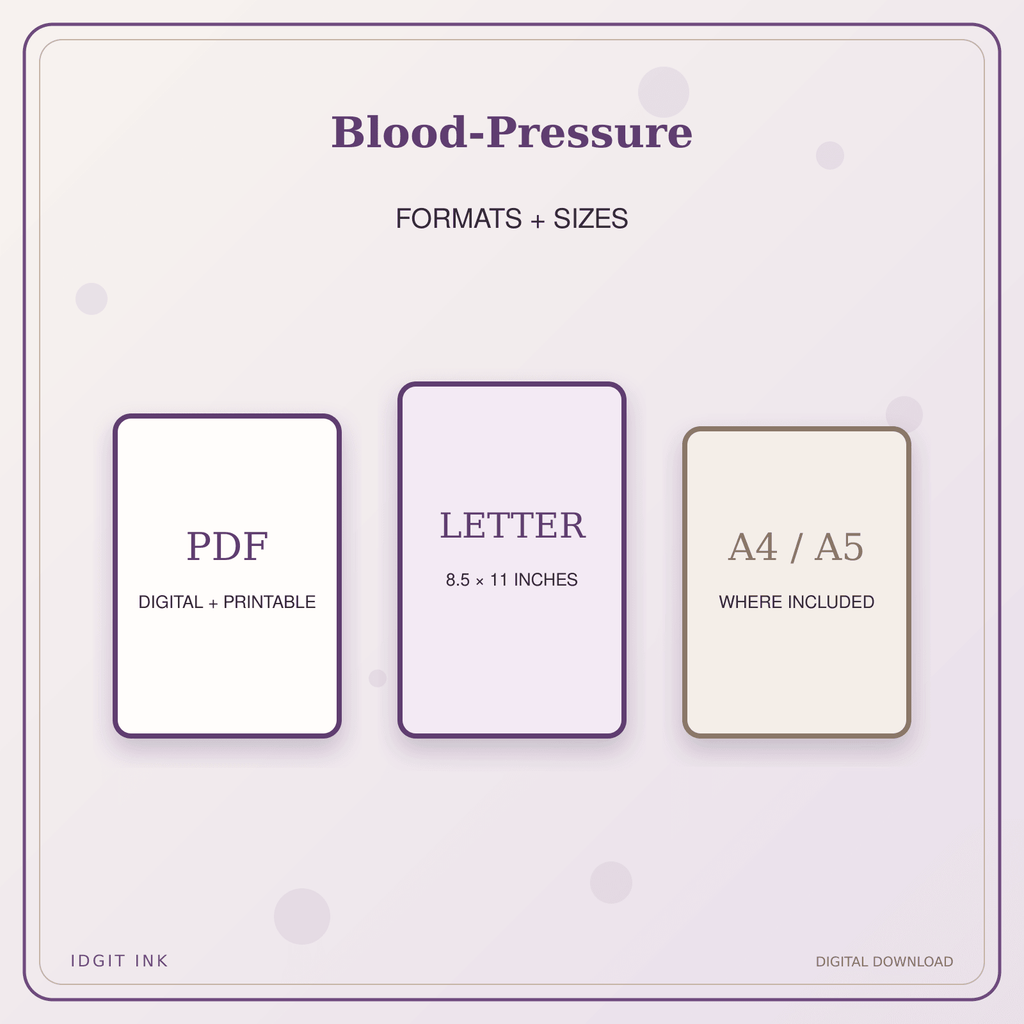 Idgit Ink Blood-Pressure deluxe journal and planner bundle — digital formats and available page sizes