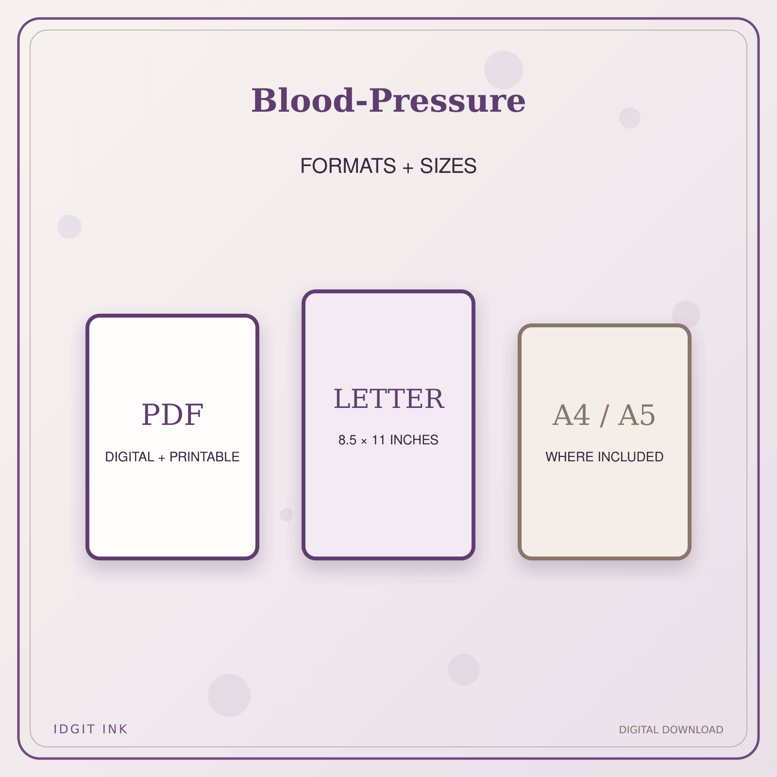 Idgit Ink Blood-Pressure deluxe journal and planner bundle — digital formats and available page sizes