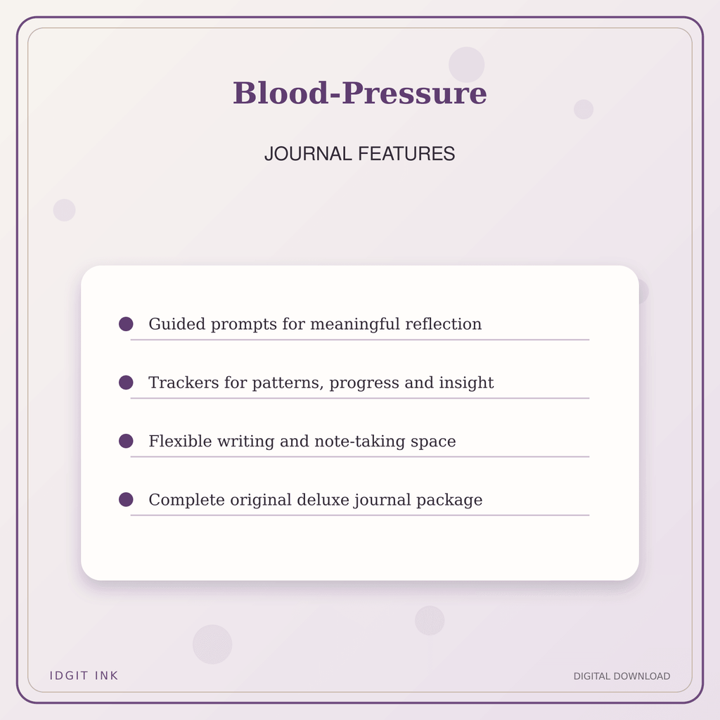 Idgit Ink Blood-Pressure deluxe journal and planner bundle — journal prompts and reflection features