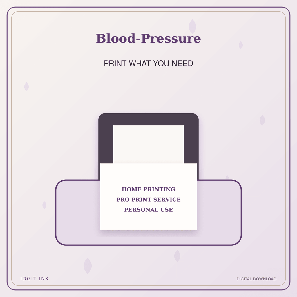 Idgit Ink Blood-Pressure deluxe journal and planner bundle — home and professional printing information