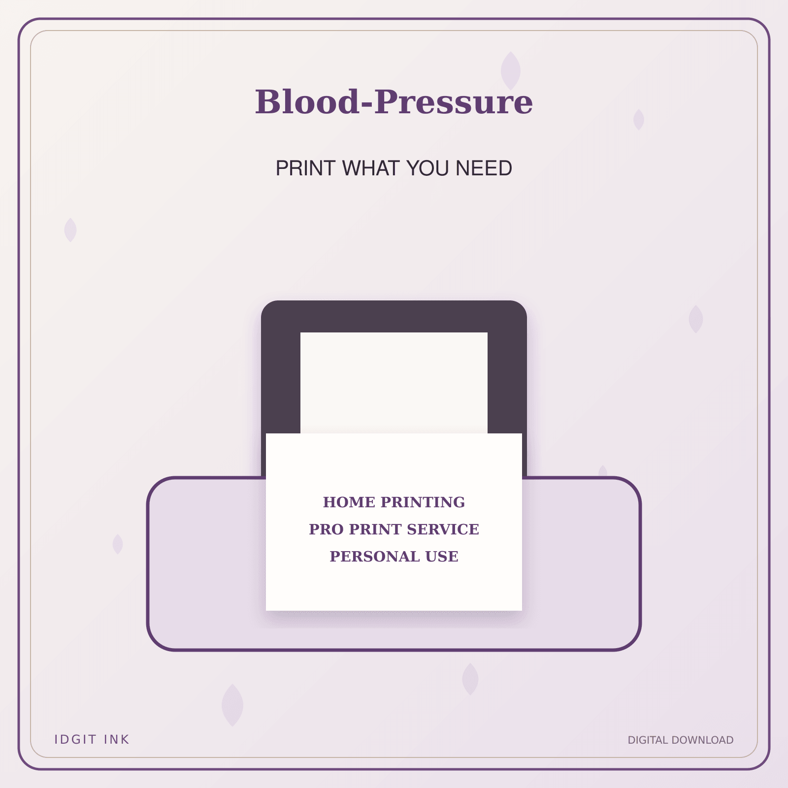 Idgit Ink Blood-Pressure deluxe journal and planner bundle — home and professional printing information