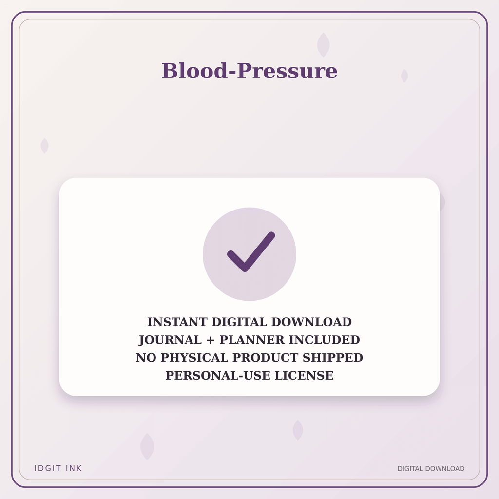 Idgit Ink Blood-Pressure deluxe journal and planner bundle — instant download and no physical product notice
