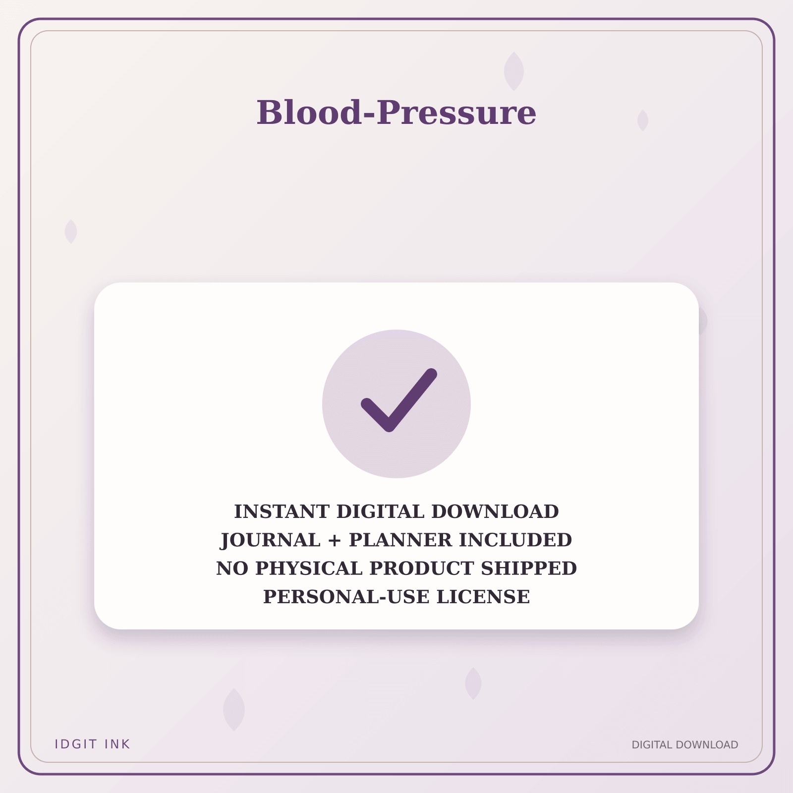 Idgit Ink Blood-Pressure deluxe journal and planner bundle — instant download and no physical product notice