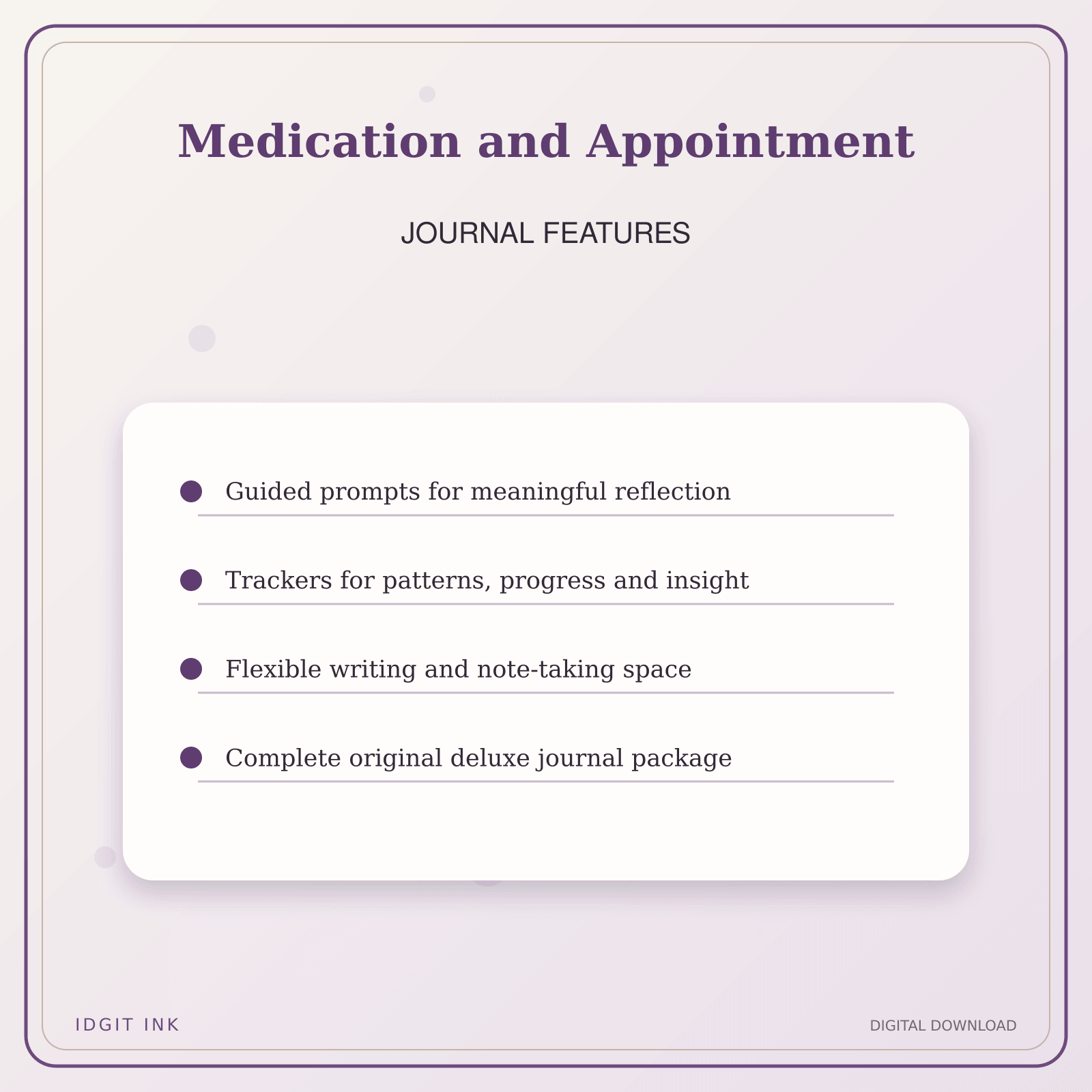 Idgit Ink Medication and Appointment deluxe journal and planner bundle — journal prompts and reflection features