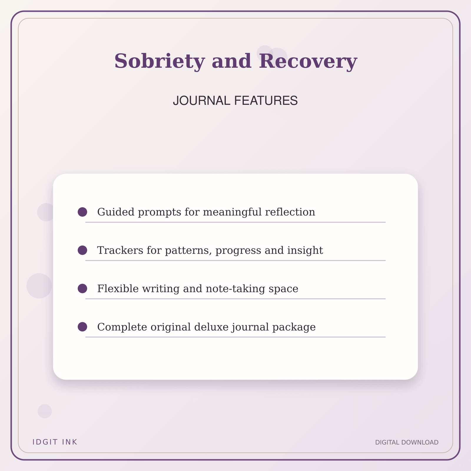 Idgit Ink Sobriety and Recovery deluxe journal and planner bundle — journal prompts and reflection features